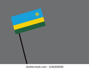 Rwanda flag isolated on grey background