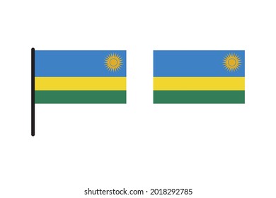 Rwanda Flag isolated on white background
