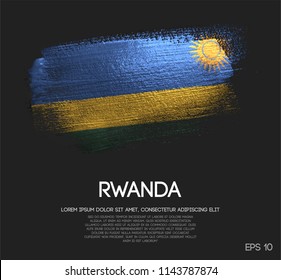 Rwanda Flag Made of Glitter Sparkle Brush Paint Vector