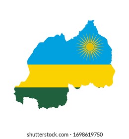 rwanda flag map design vector illustration