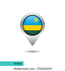 Rwanda flag map pin vector design template