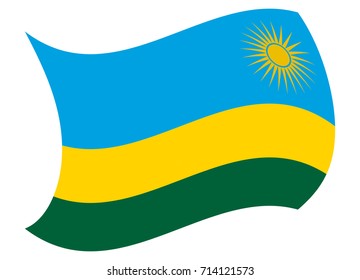 rwanda flag moved by the wind