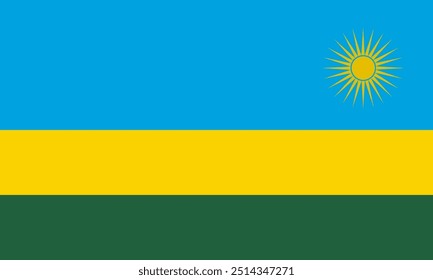 Diseño de material nacional de la bandera de Ruanda