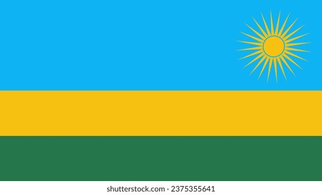 Bandera de Ruanda. Bandera nacional de Ruanda. Bandera de Ruanda. Gráficos de la bandera de Ruanda