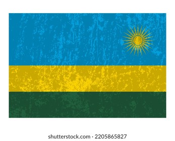 Rwanda flag, official colors and proportion. Vector illustration.