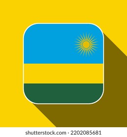 Rwanda flag, official colors. Vector illustration.