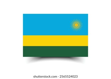 Rwanda flag official size and color standards vector illustration