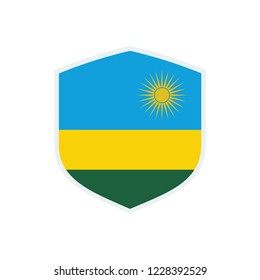 Rwanda flag. Rwanda shield flag.