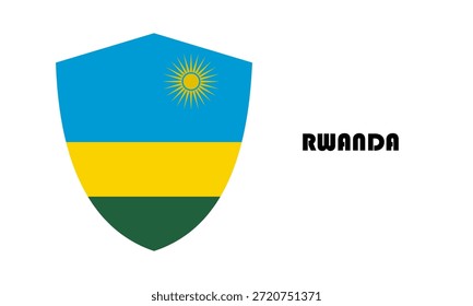 Bandera de Ruanda en forma de escudo (insignia)