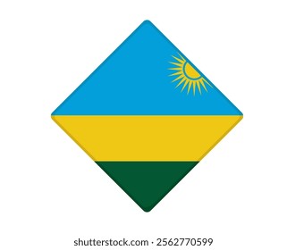 Rwanda flag square shaped. vector