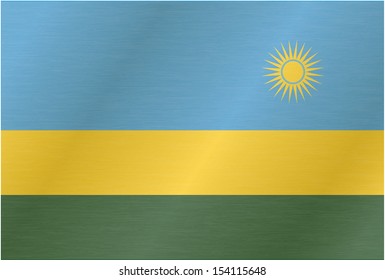 Rwanda flag with title on the white background, vector