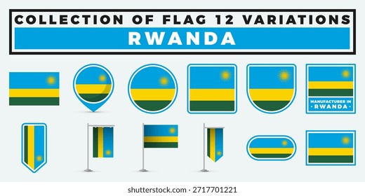 Rwanda Flag Variations. A Collection of 12 Unique Designs