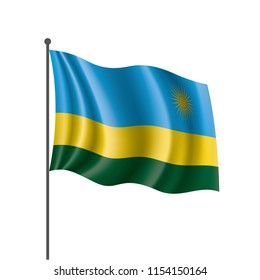 Rwanda flag, vector illustration on a white background
