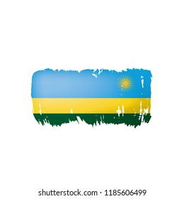 Rwanda flag, vector illustration on a white background.