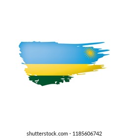 Rwanda flag, vector illustration on a white background.
