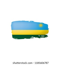 Rwanda flag, vector illustration on a white background.