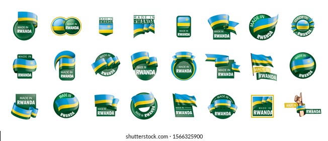 Rwanda flag, vector illustration on a white background