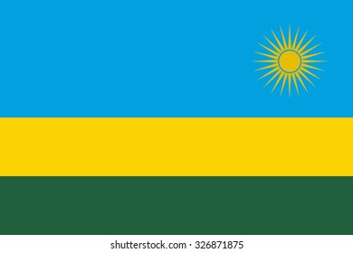 Rwanda Flag vector in official colors and Proportion Correctly