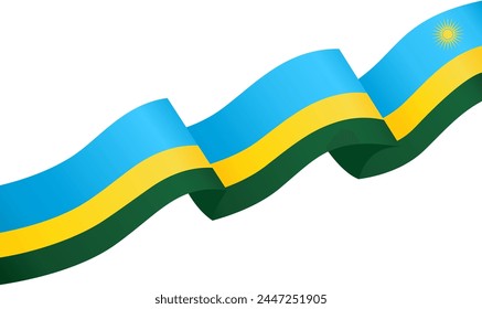 Rwanda flag wave isolated on png or transparent background vector illustration.