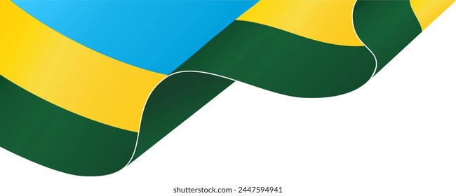 Rwanda flag wave isolated on png or transparent background vector illustration.