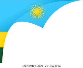 Onda de la bandera de Ruanda aislada en png o Ilustración vectorial de fondo transparente.