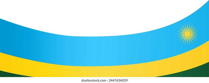 Rwanda flag wave isolated on png or transparent background vector illustration.
