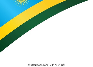 Ruanda-Flaggenwelle isoliert auf PNG oder transparenter Hintergrund-Vektorillustration.