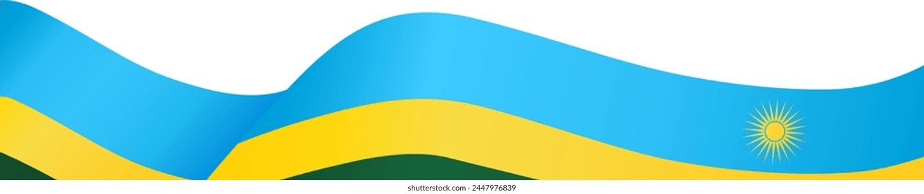 Rwanda flag wave isolated on png or transparent background vector illustration.