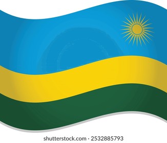Rwanda Flag Waving in Air Vector