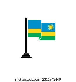 Banderas de Ruanda conjunto de iconos, símbolo del día de la independencia de Ruanda símbolo del vector