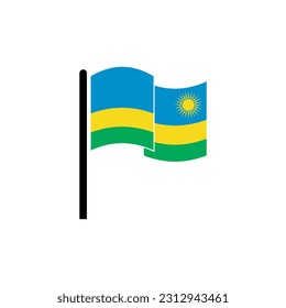 Banderas de Ruanda conjunto de iconos, símbolo del día de la independencia de Ruanda símbolo del vector