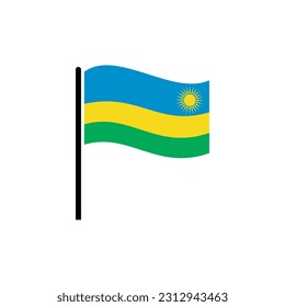 Rwanda flags icon set, Rwanda independence day icon set vector sign symbol