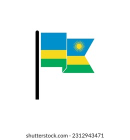 Banderas de Ruanda conjunto de iconos, símbolo del día de la independencia de Ruanda símbolo del vector