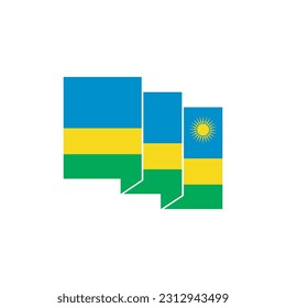Rwanda flags icon set, Rwanda independence day icon set vector sign symbol