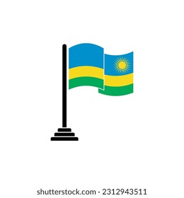 Banderas de Ruanda conjunto de iconos, símbolo del día de la independencia de Ruanda símbolo del vector