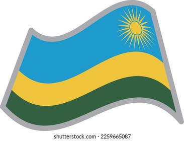 Rwanda fluttering national flag illustration vector material