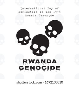 Rwanda Genocide. Human Skull. Design Template.