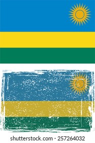 Rwanda grunge flag. Vector illustration. Grunge effect can be cleaned easily
