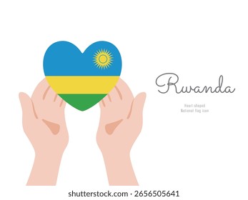 [Ruanda] Hand- und Flaggensymbol Vektorgrafik