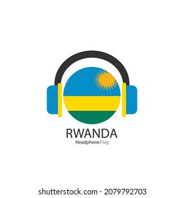 El vector de la bandera del audífono de Ruanda sobre fondo blanco.