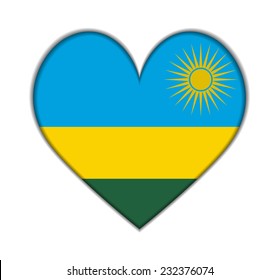 Rwanda heart flag vector illustration