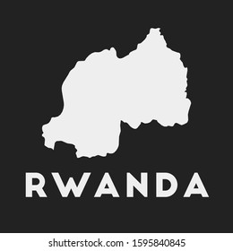 Rwanda icon. Country map on dark background. Stylish Rwanda map with country name. Vector illustration.