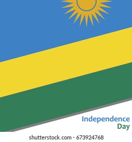 Rwanda independence day with flag vector illustration for web