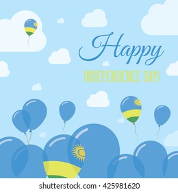 Rwanda Independence Day Flat Patriotic Design. Rwandan Flag Balloons. Happy National Day Rwanda Vector Patriotic Design. Celebration Balloons Patriotic Design.