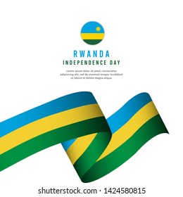 Rwanda independence day vector template. Design for banner, greeting cards or print.