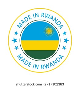 Ruanda Feito em Carimbo em círculo com bandeira Modelo Vetor no fundo branco