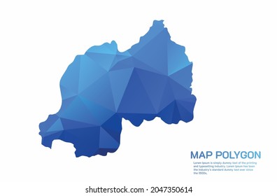 Rwanda Map Abstract geometric rumpled triangular low poly style gradient graphic on white background