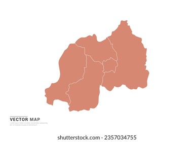 Rwanda Map - abstract style orange isolated on white background for design vector.