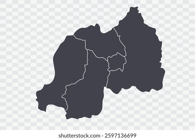 Rwanda Map Anchor Color on White Background quality files Png