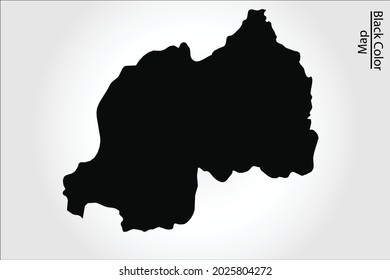 Rwanda map black Color on Backgound